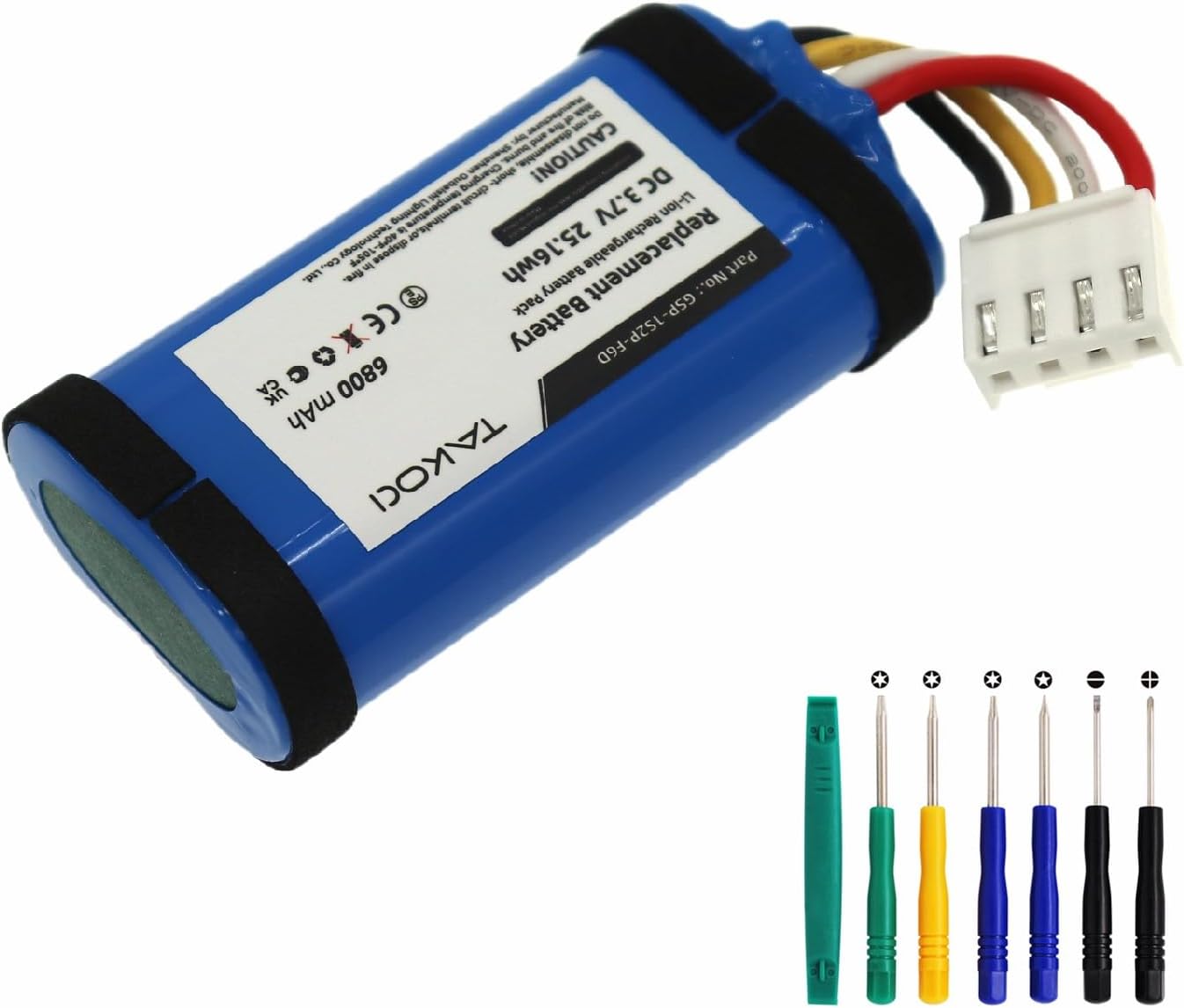 6800mAh Extended GSP-1S2P-F6D Battery Replacement Compatible with Flip 6 Waterproof Portable Bluetooth Speaker.