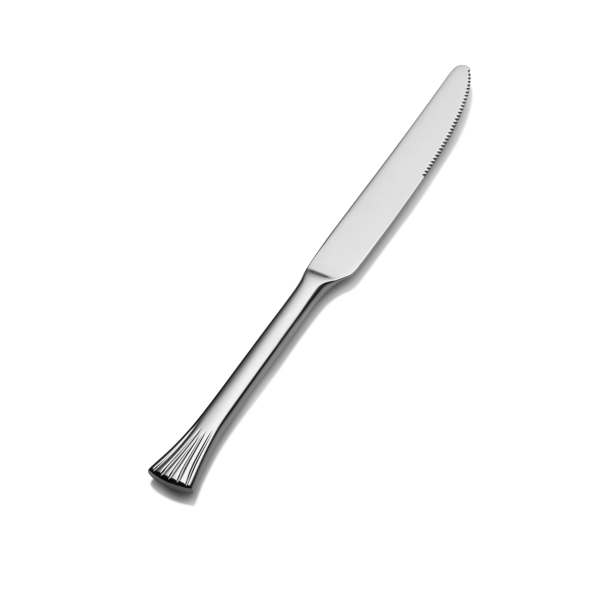 Bon Chef S2812 Stainless Steel 18/8 Mimosa Solid Handle European Dinner Knife, 9-49/64