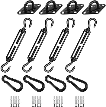 HOMPER 6 Inch Sun Shade Sail Hardware Kit for Rectangle Triangle Shade Sail
