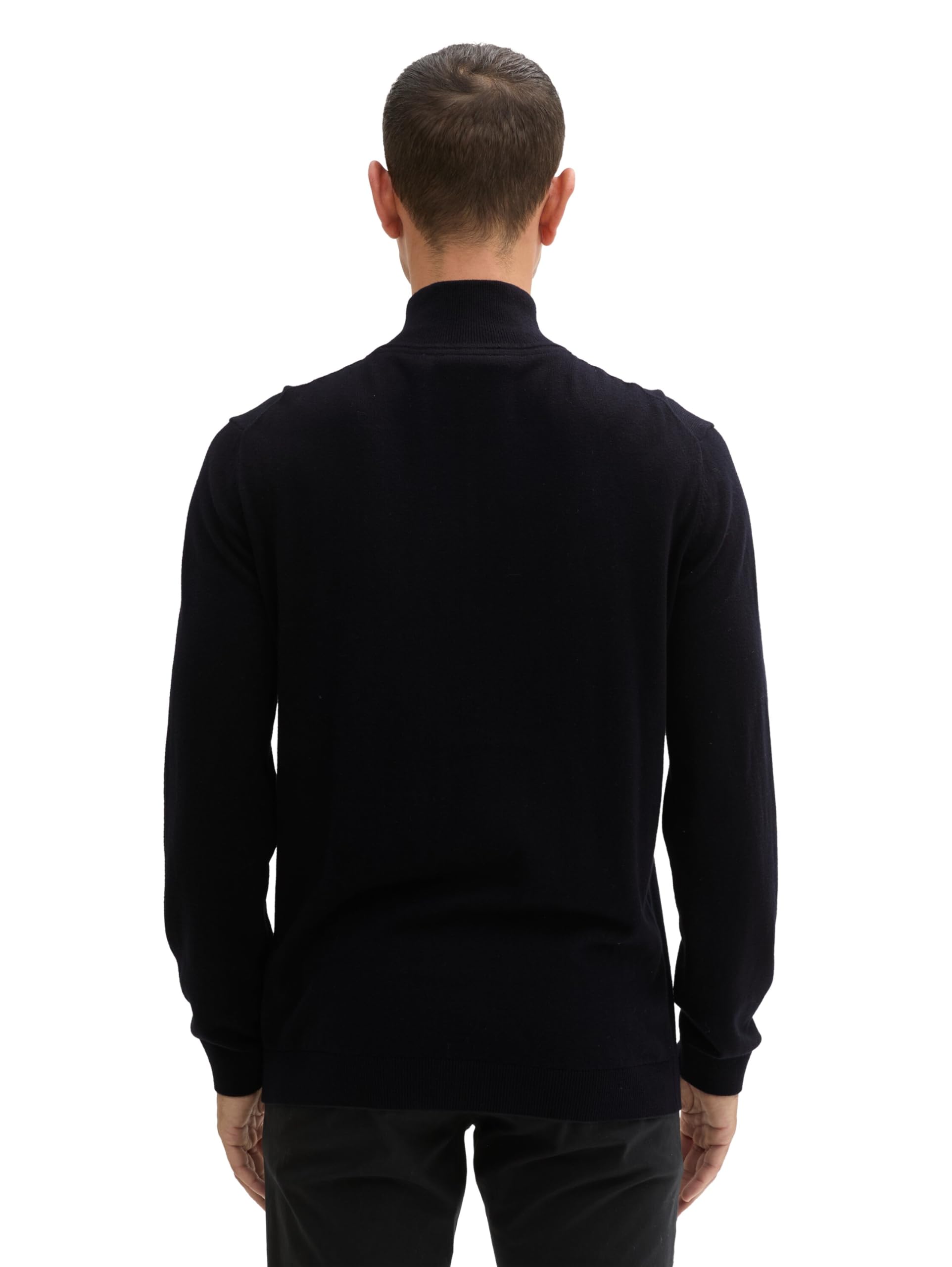 Tom Tailor Herren 1043268 Basic Troyer-Pullover mit Kaschmir