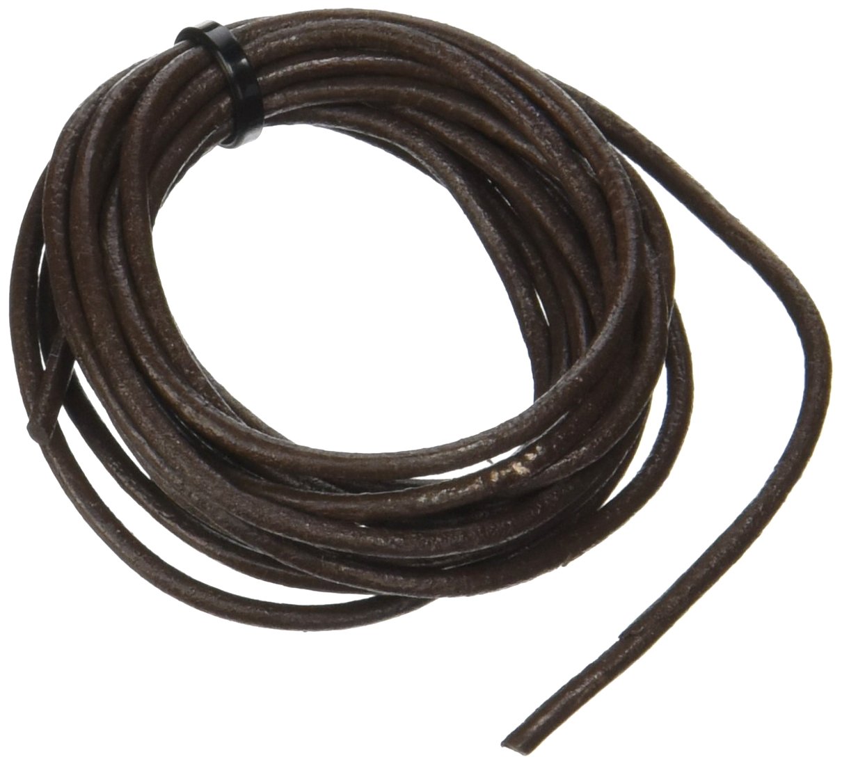 Silver Creek Round Leather Lace 2mm Carded 2 Yards-Brown