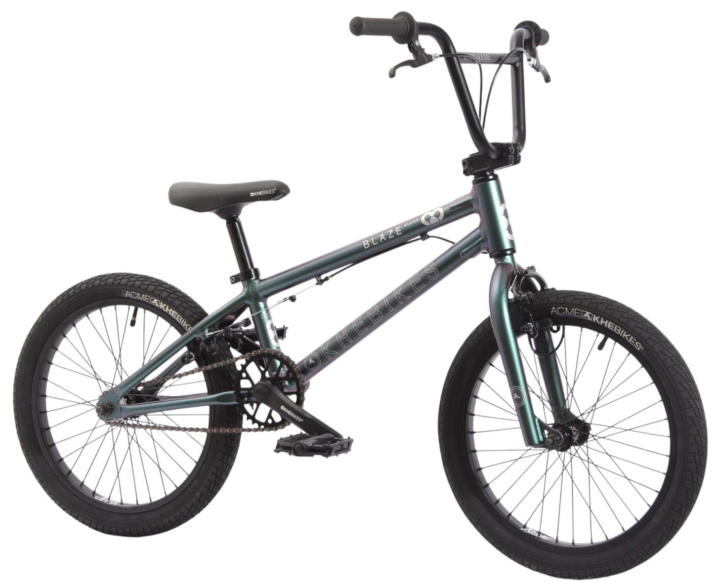KHE Blaze Vélo BMX 2025 18" - Cadre en aluminium - Poids léger de 9,3 kg - Peinture à tongs - Rotor Affix - Freins en U - BMX freestyle pour enfants et adolescents (125 à 145 cm)