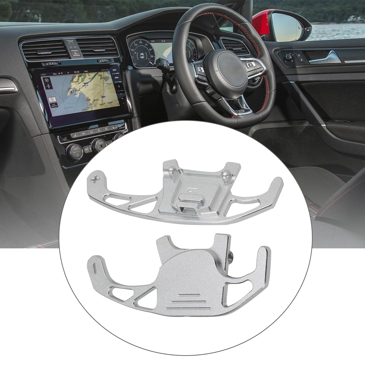Paire De Palettes De Changement De Vitesse En Aluminium Argenté Pour Volant De Voiture, Pour Golf GTI R GTD GTE MK7 7 Et Polo GTI Scirocco 2014-2017 2018 2019