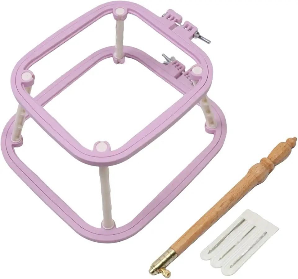 Suporte de Mesa para Bordado, Bastidor para Ponto Cruz, Camada Dupla, Leve, Bastidor para Bordado para Artesanato E Quilting, Roxo