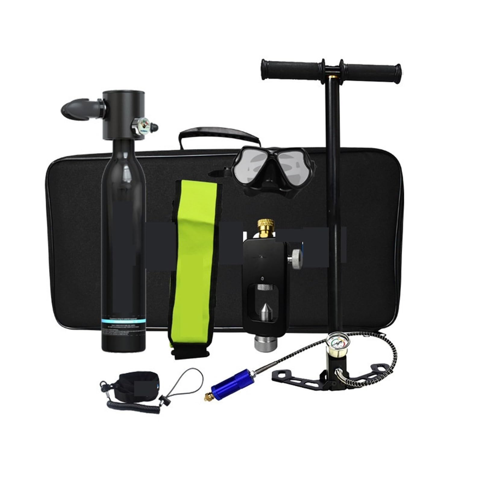 Portable Dive Cylinder, 0.5L Diving Oxygen Cylinder, Portable Snorkeling EquipmentCylinder with 10-15 Minutes Capability ，Diving Gear(Nero)