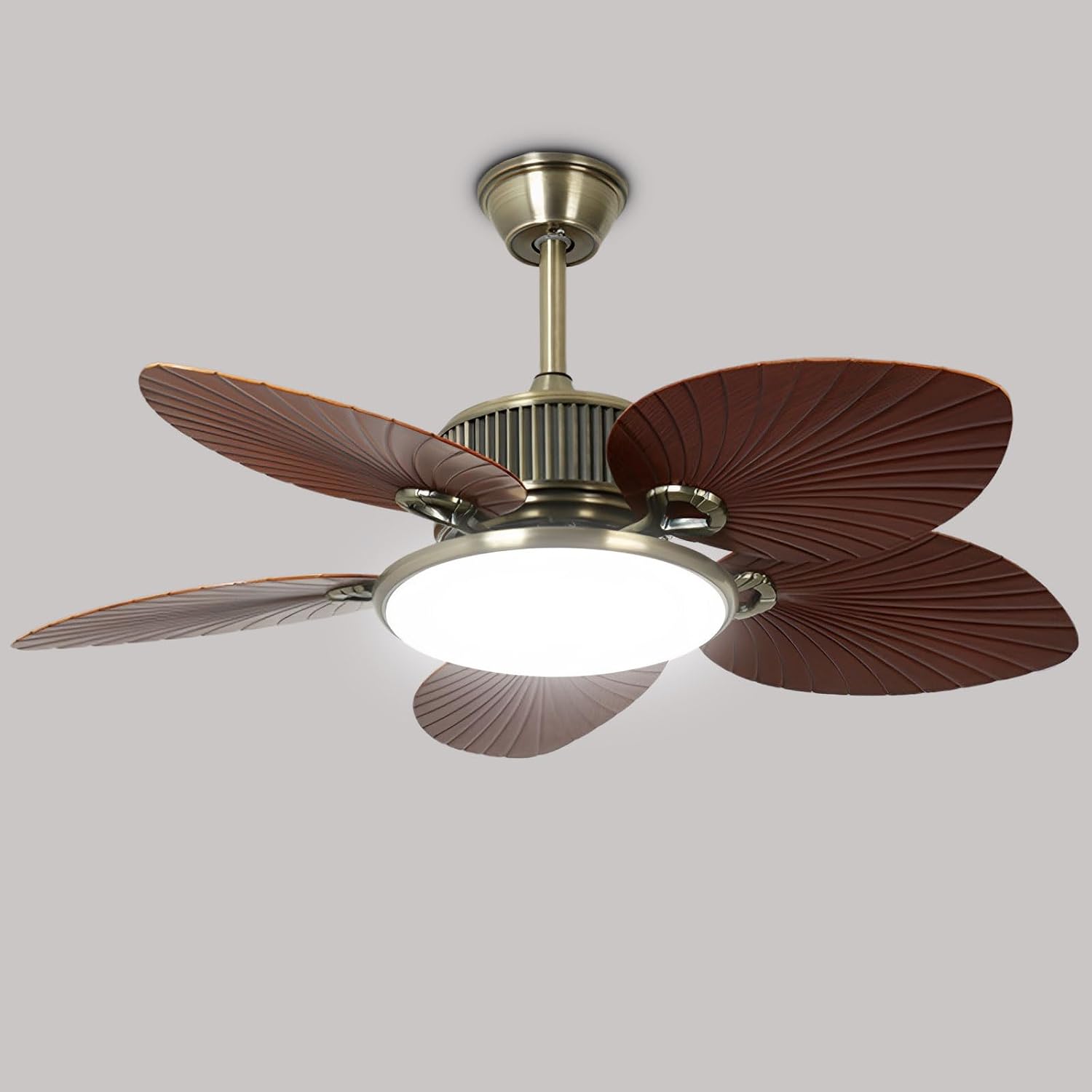 43 Inch Ceiling Fan with LED Light Remote Control Quiet Ceiling Fans 5 ABS Leaf Blades, 6-Speeds Ceiling Fan with Quiet DC Motor Ceiling Fans with Light for Indoor Bedroom Living Room
