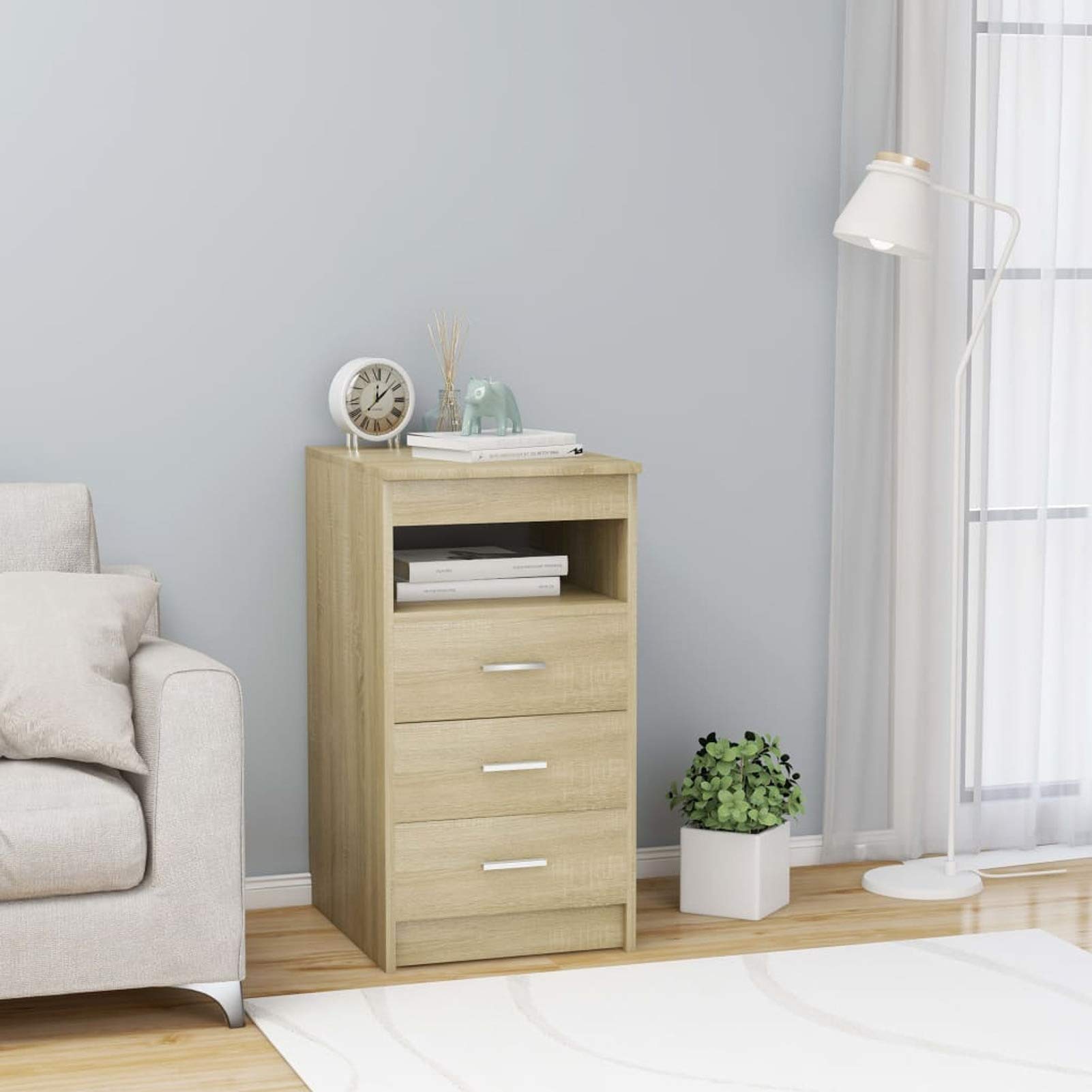 Sideboard Mit Schubladen Und Türen Sonoma-Eiche 70,5x34x74,5 Im Kanton