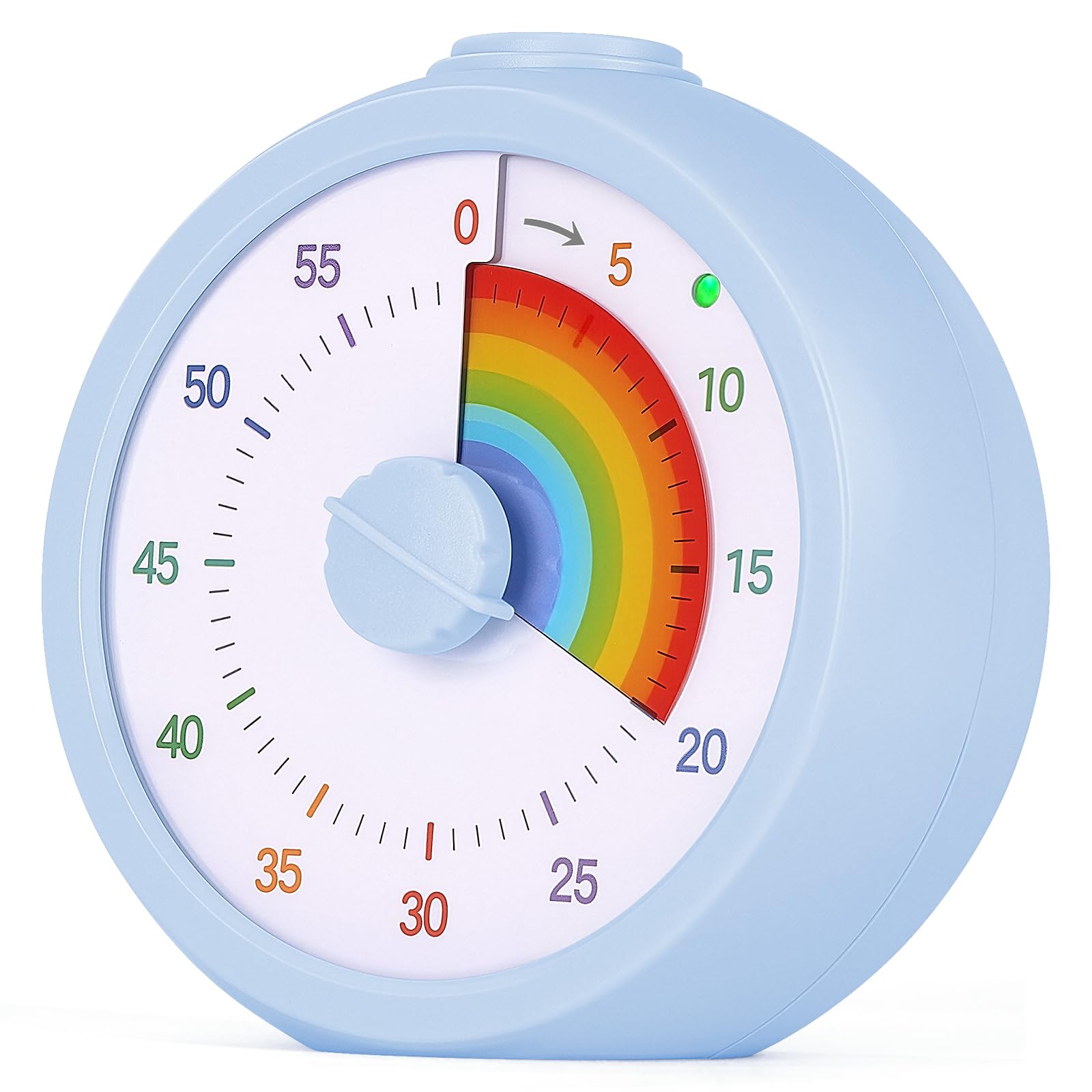 AOOSU Visual Timer for Kids, 60 Minute Visual Countdown Timer for Classroom Teaching Cooking, Kids Time Management Tools with Silent, Cooking Timers Operation & Rainbow Pattern Design Pink Cloud