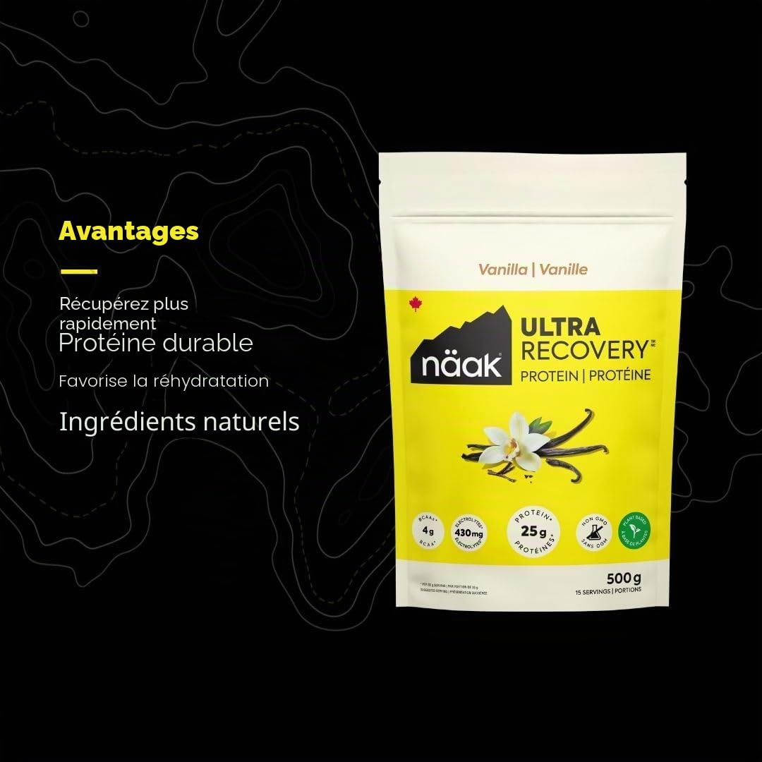 NÄAK Protein Powder, 500g (15 servings) | 25g Plant-based Protein, 4g BCAAs, Keto, Dairy-Free, GMO Free, Gluten Free (Vanilla)