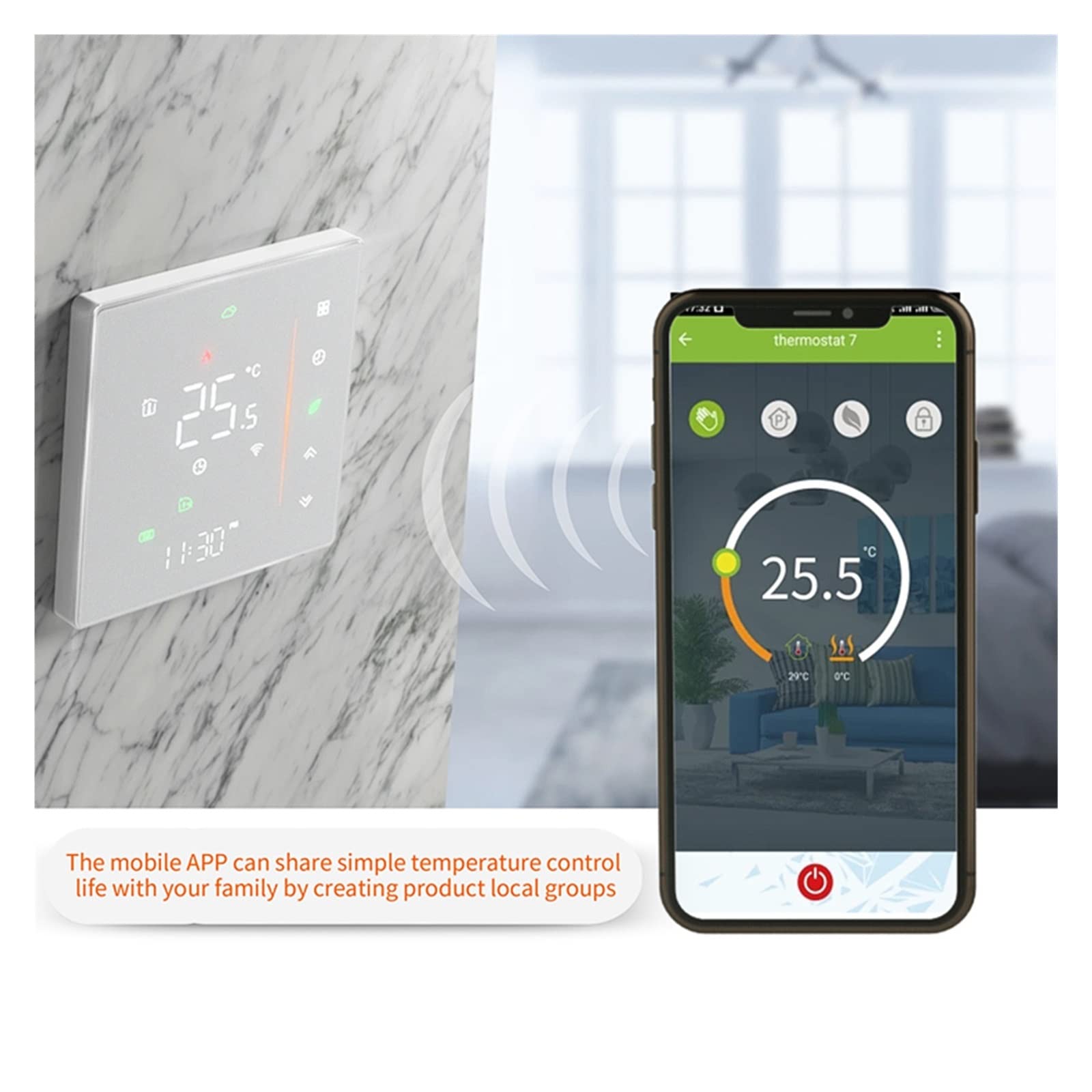 Czujnik termometru, WiFi Smart Thermostat Water/elektryczny podłoga podłogowa Woda/gazowa temperatura kotła zdalny sterownik bezprzewodowy(Nero,Heating 5A)
