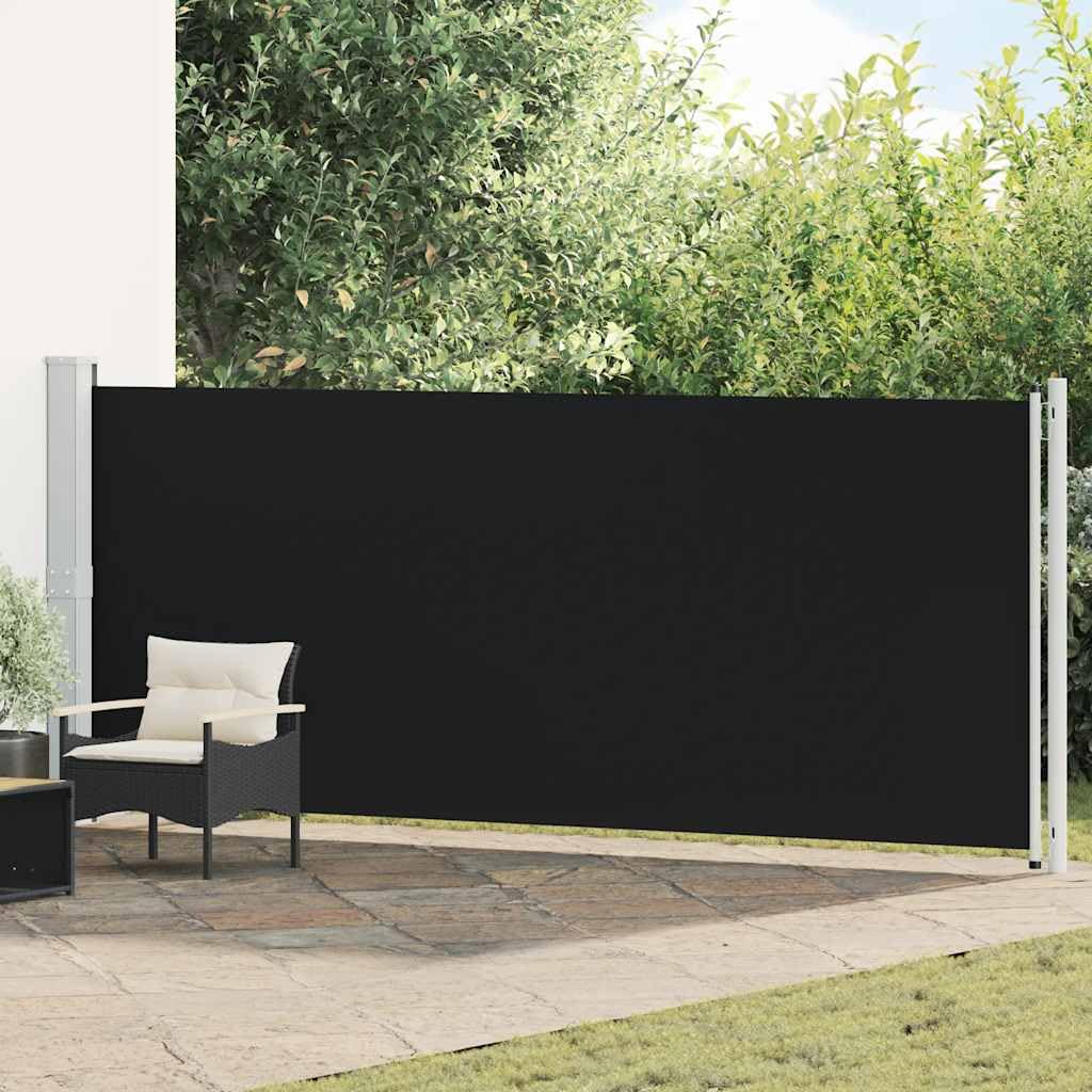 vidaXL Seitenmarkise Ausziehbar UV-beständig Wasserbeständig Sonnenschutz Sichtschutz Windschutz Seitenrollo Markise Balkon Garten Terrasse 600x160cm Schwarz
