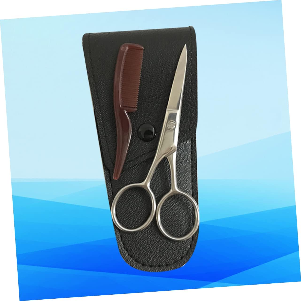 Stainless Steel Eyebrow Scissors for Men Grooming Kit Mustache and Beard Trimmer Professional Barber Shop and Home Use