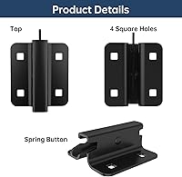 Vista 3 de 6 piezas de conector E-Track con placas cuadradas, conector de accesorio E-Track de acero de montaje en perno para remolques, conector de sujeción