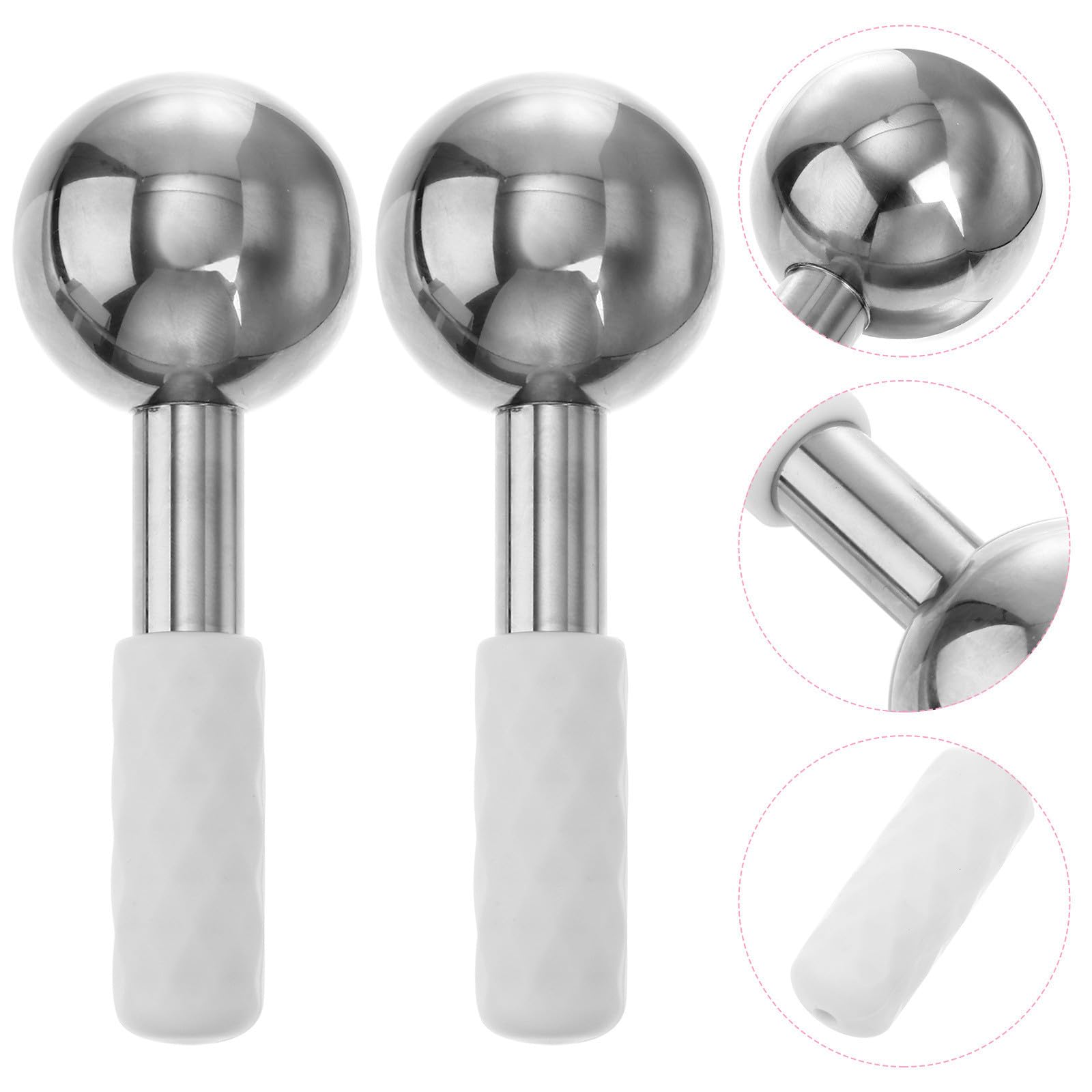 BETOOKY 2piezas Masajeador Facial de Hielo Globos de Acero Inoxidable para Rejuvenecimiento Reducción de Ojeras y Hinchazón Cuidado Refrescante para Piel Sensible Color Color Aleatorio