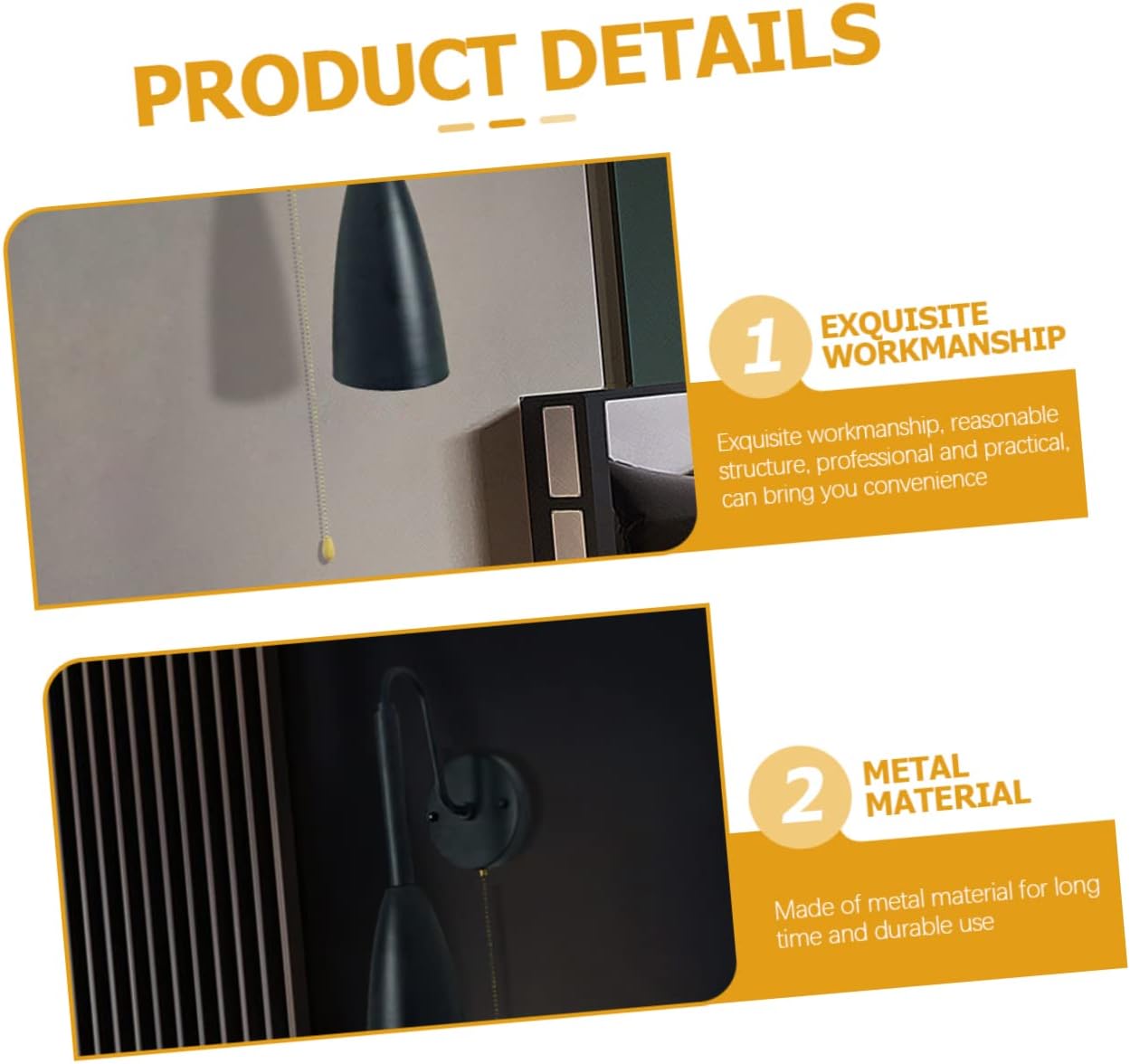 ABOOFAN Pull Chain Wall Light Fixture Wall Mounted Socket Sconce Lamp Holder for Office