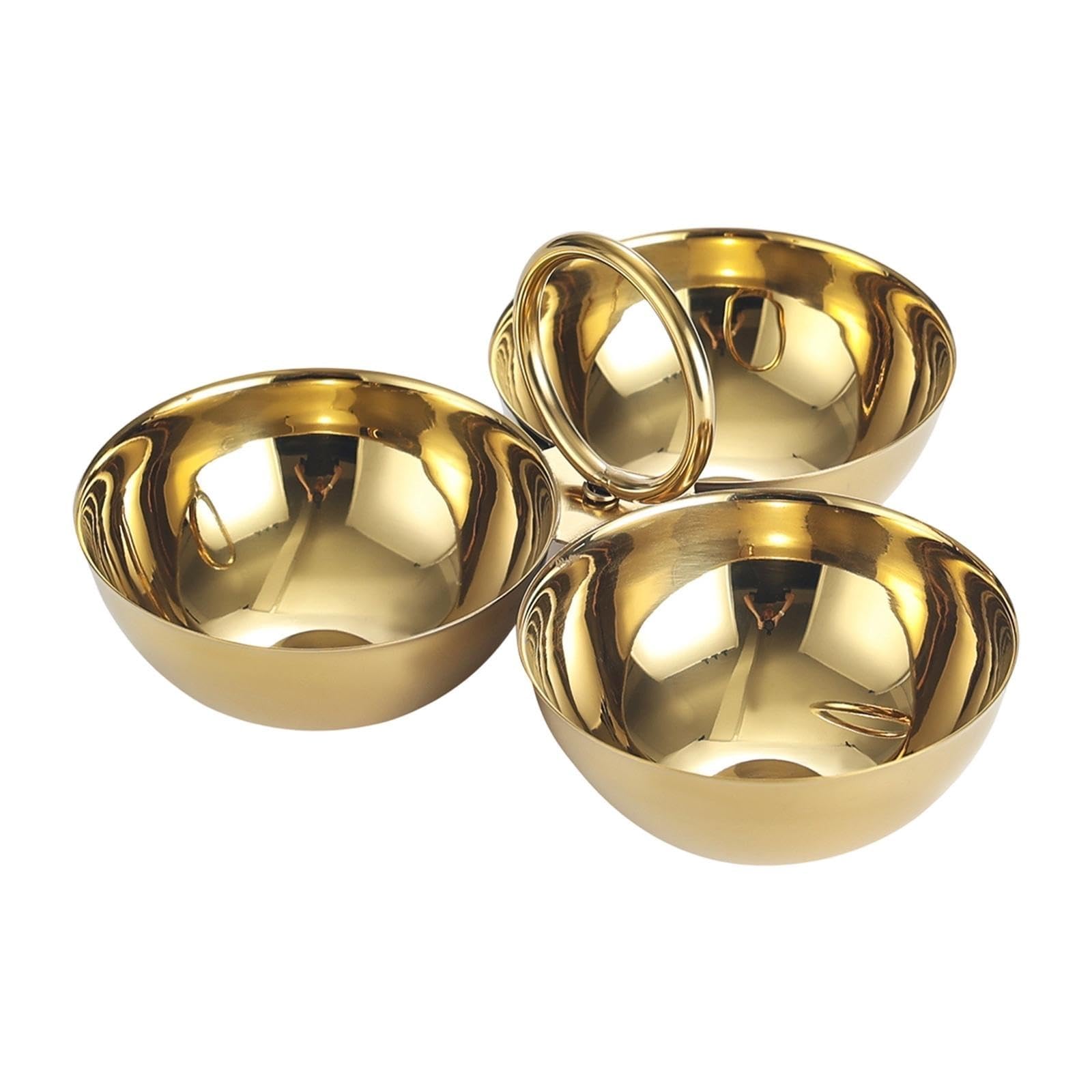 Nucelit Stainless Steel Divided Plate with Three Compartments for Food Mixing During Family Gatherings and Outdoor Picnics Stainless Plate