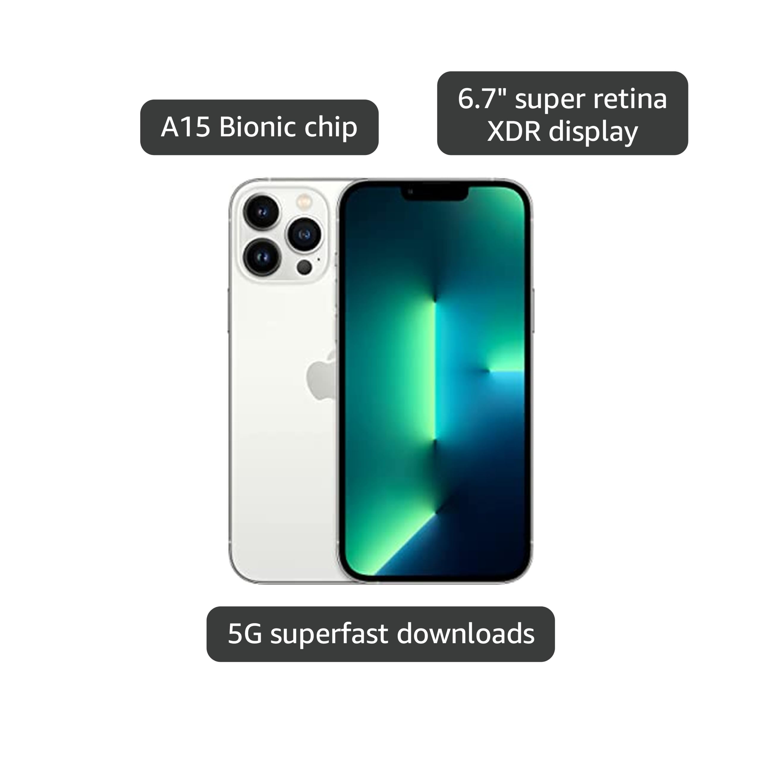 Amazon.com: Apple iPhone 13 Pro Max, 256GB, Silver - Verizon