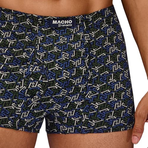 Image of sporto Macho Men's Trunk Underwear | Outer Elastic Soft and Durable Waistband | Soft Waistband | Breathable Comfortable Innerwear | Pack of 1 | Color May Vary