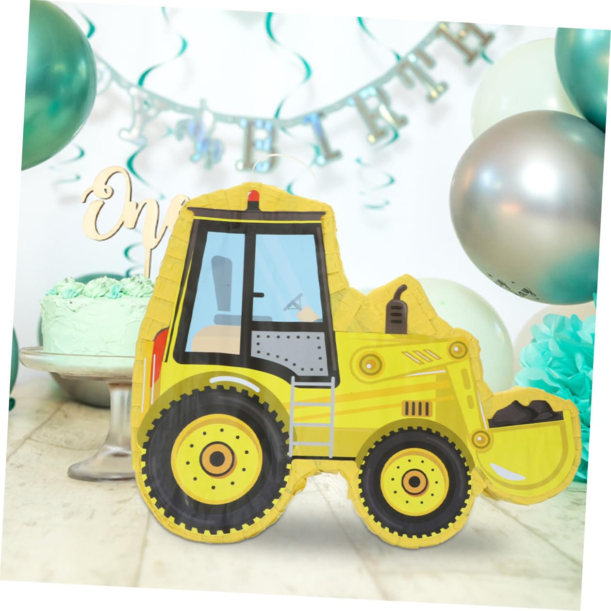TOYANDONA Piñata para Fiesta Infantil Set de Papel Hecha a Mano de Excavadora de Forma Creativa Adecuado para Celebraciones y Cumpleaños