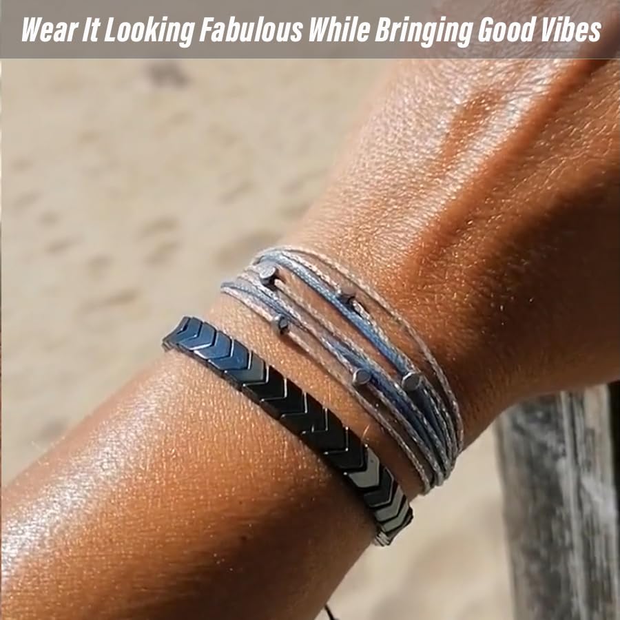 Hematite Arrow Bracelet for Men Teens3
