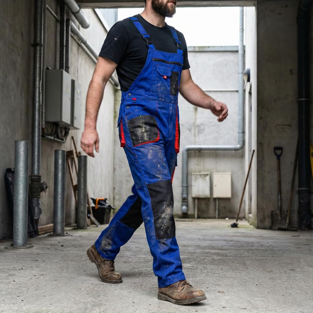 Stenso Emerton - Pantalones con Peto de Trabajo para Hombre - Resistentes