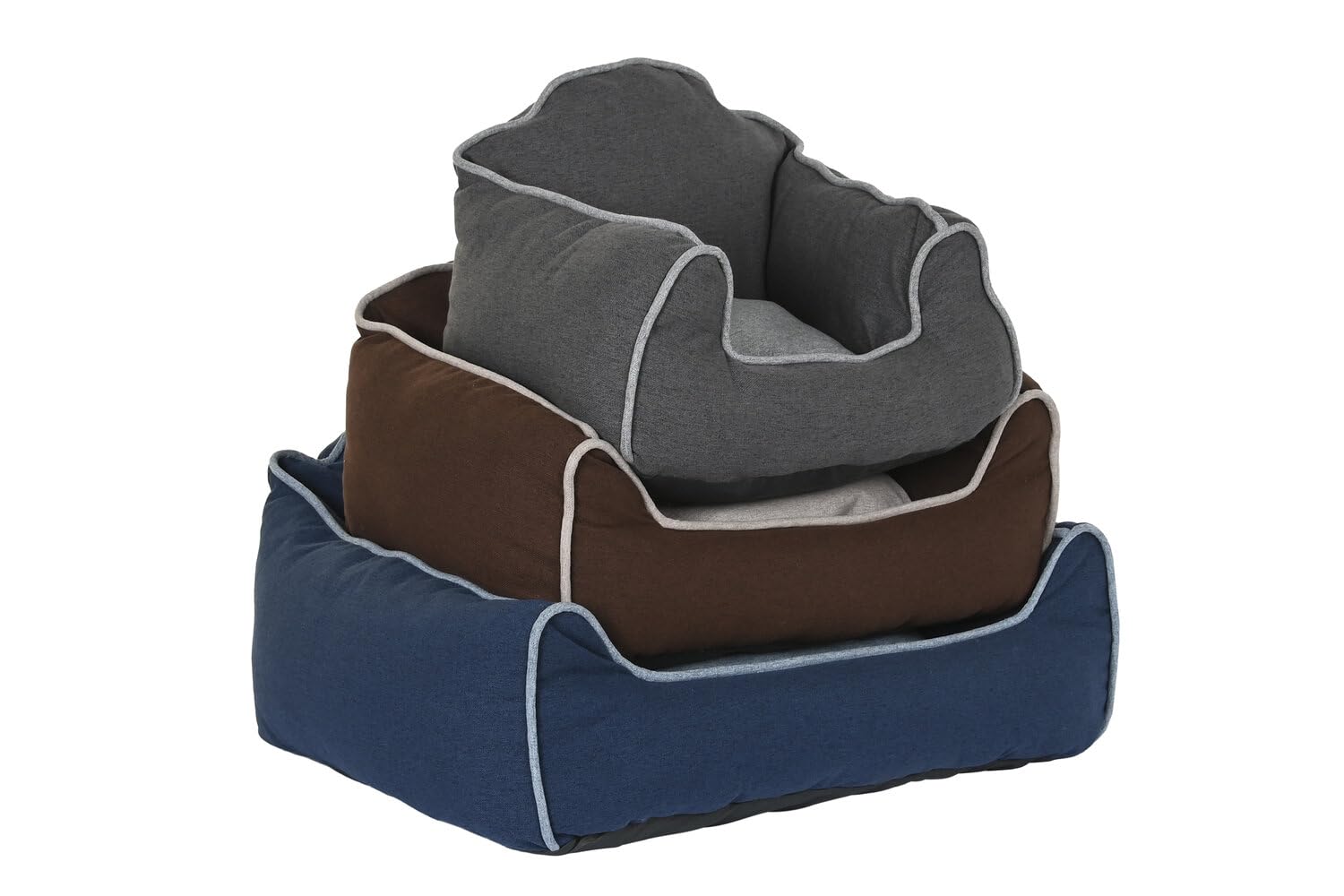 CAMA MASCOTA SET 3 POLIESTER 72X61X34 AZUL
