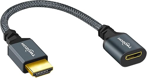 Miniatura 2 de Twozoh Cable adaptador HDMI macho a mini HDMI hembra, adaptador de cable HDMI macho a hembra Mini HDMI (tipo A a C) 3D4K 1080p HDMI 2.0 (7.9 in0.6