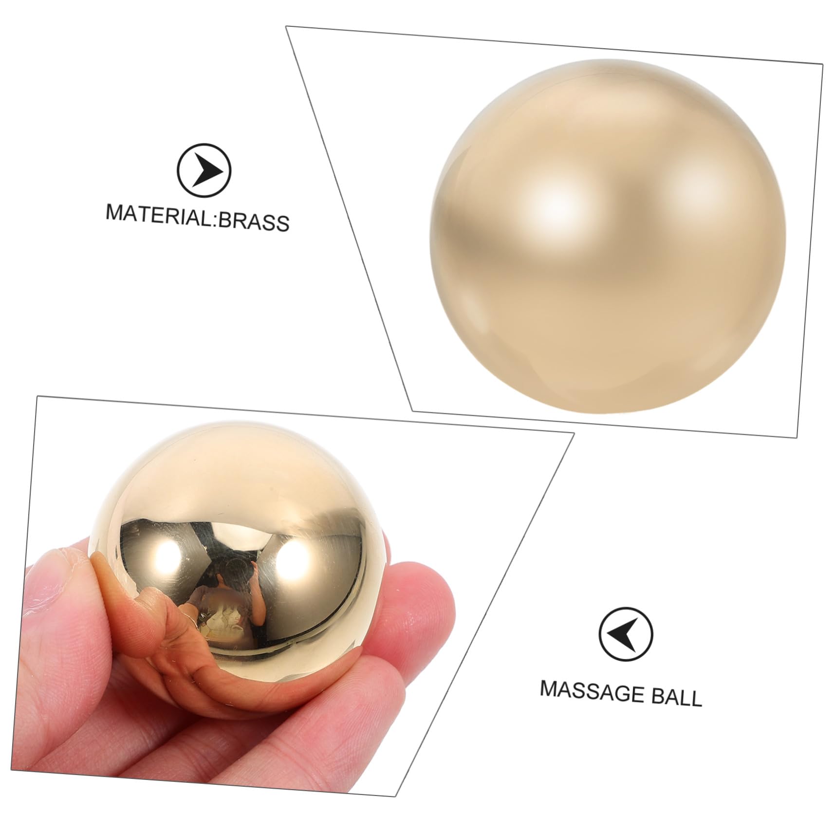 OUNONA Handmassagegerät aus Messing 2 Stück Portable Handrollende Kugeln für Entspannende Handmassage und Fitness Training mit Glatter Oberfläche