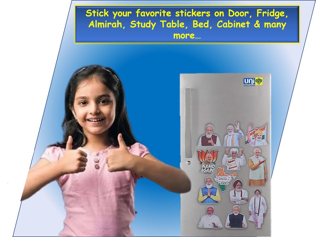 UNIq Modi NAMO Stickers Set ? 12 Waterproof Vinyl Stickers for Laptop, Mobile, Water Bottles, Scrapbooks, Car & Political Supporters-Self-Adhesive 1