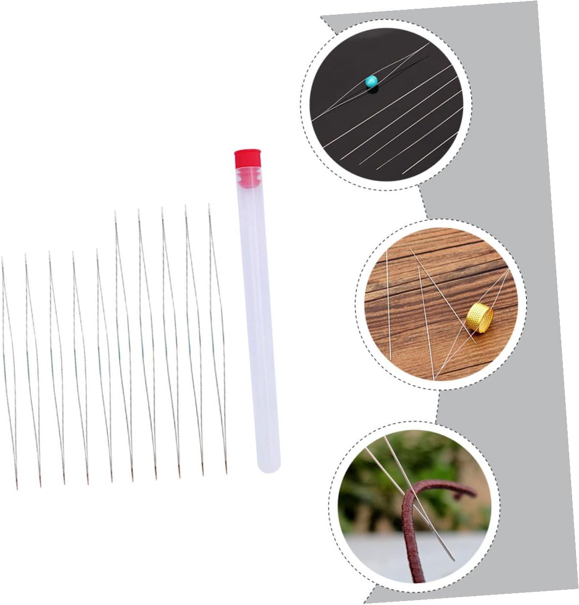 Beatifufu Beading Needles Lightweight Bent Sewing Needles for Jewelry DIY Crafting with Clear Portable Bottle for Bead Bracelets and Decoration Supplies