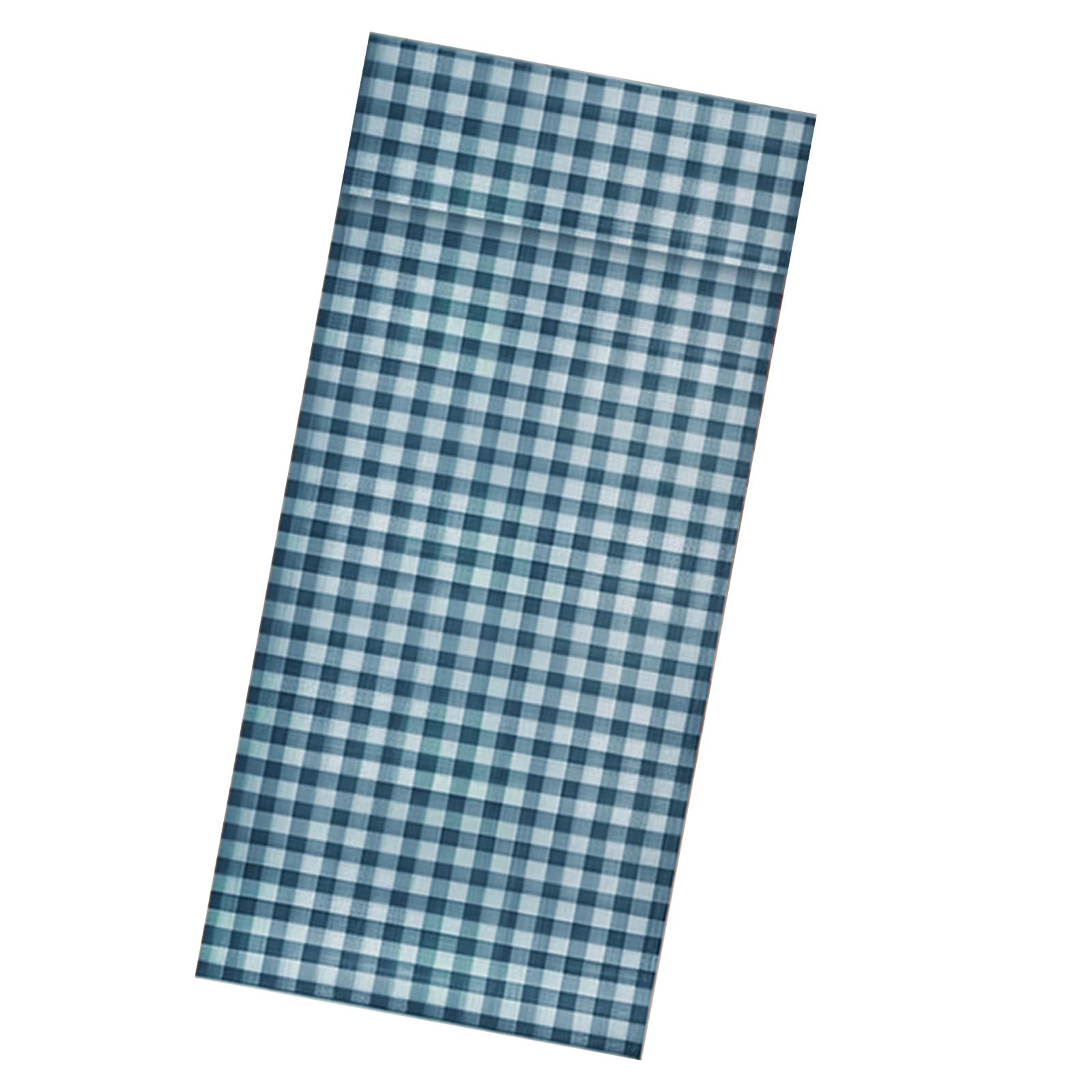 Tsophreniq Adhesive Door Curtain Classical Checkered Pattern Barrier Privacy Thermal Insulated Tie Up Window Shade Living Room Bedroom Curtain
