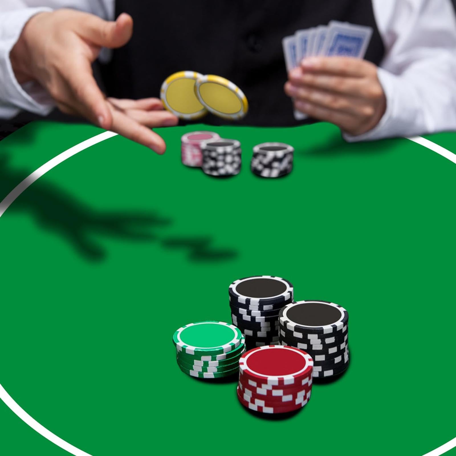 Tragbare Pokermatte, Spielerspiel-Layout-Matte, Faltbare professionelle Casino-Roulette-Tisch-Layout-Matte,Grün,L