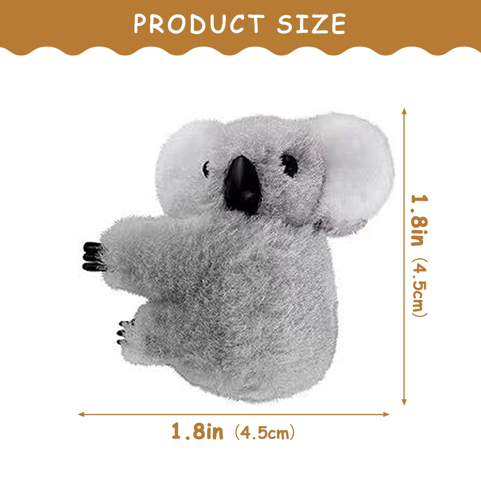 2Pcs Cute Plush Animal Hairpins Charming Small Koala Hair Claw Clip Attractive Comfortable Finger Koala Animal Clips for Women Girls - Image 2