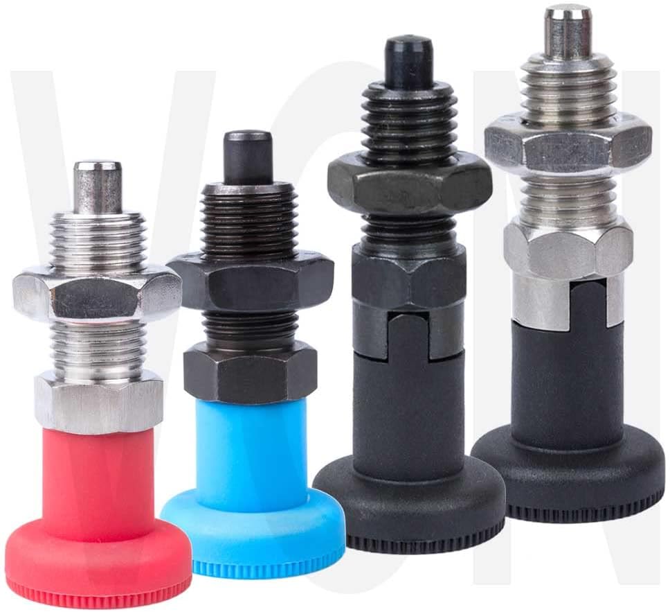 AE-TOOL - Indexing Plungers, Spring Pin, Lосk spring screw,with ,plastic knob,Hexagonal screw ,fine thread M10 M12 M20 (VCN220-BNK(Black)