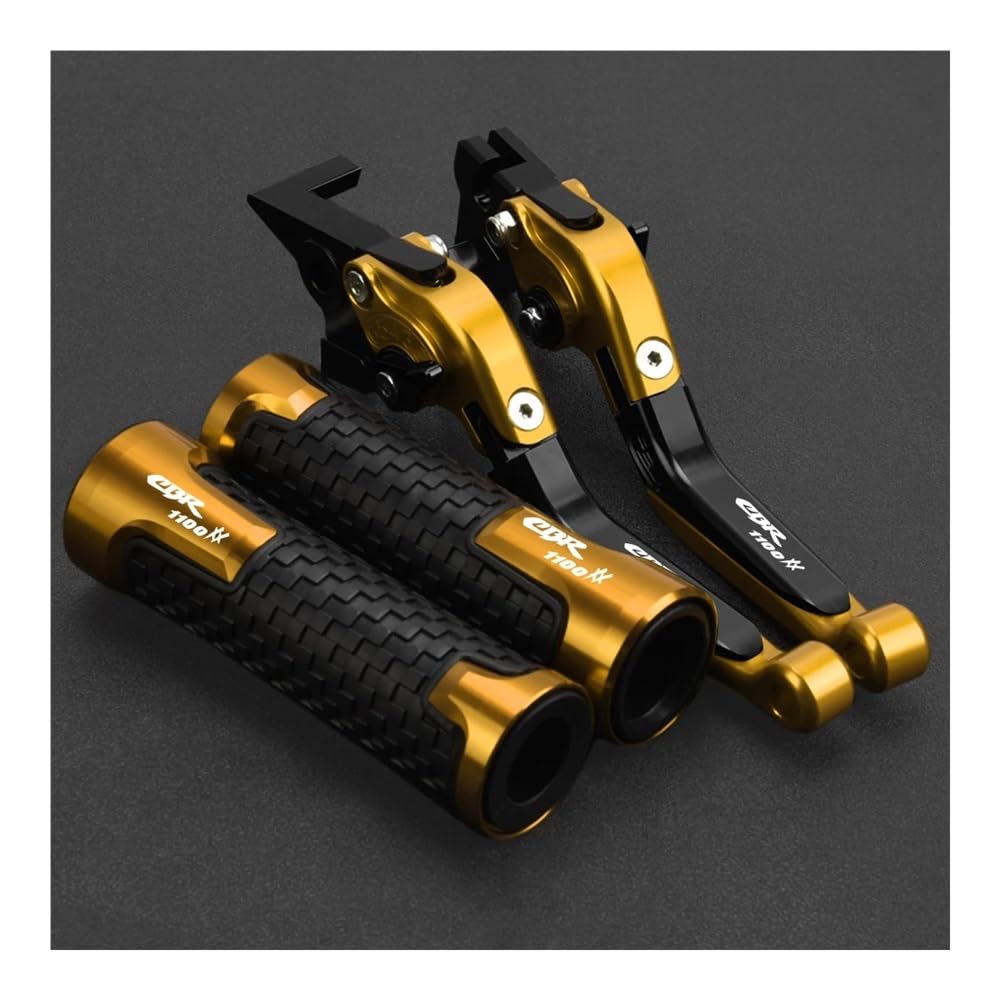 Motorcycle Brake Clutch Levers For Ho&n&da CBR1100XX CBR 1100 XX BLACKBIRD 1997 1998 1999 2000-2007 Motorcycle Adjustable Brake Clutch Lever Handlebar Grips Ends(For Blue)