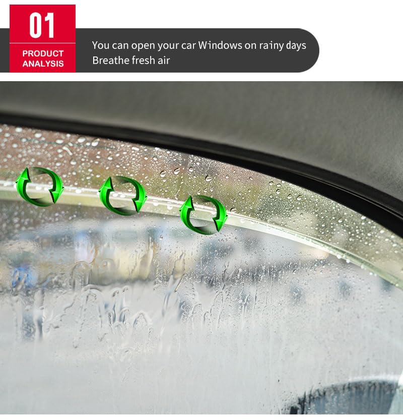 Déflecteurs de vent de voiture pour Exeed LX 2019+ - Lot de 4 pièces pare-pluie noirs