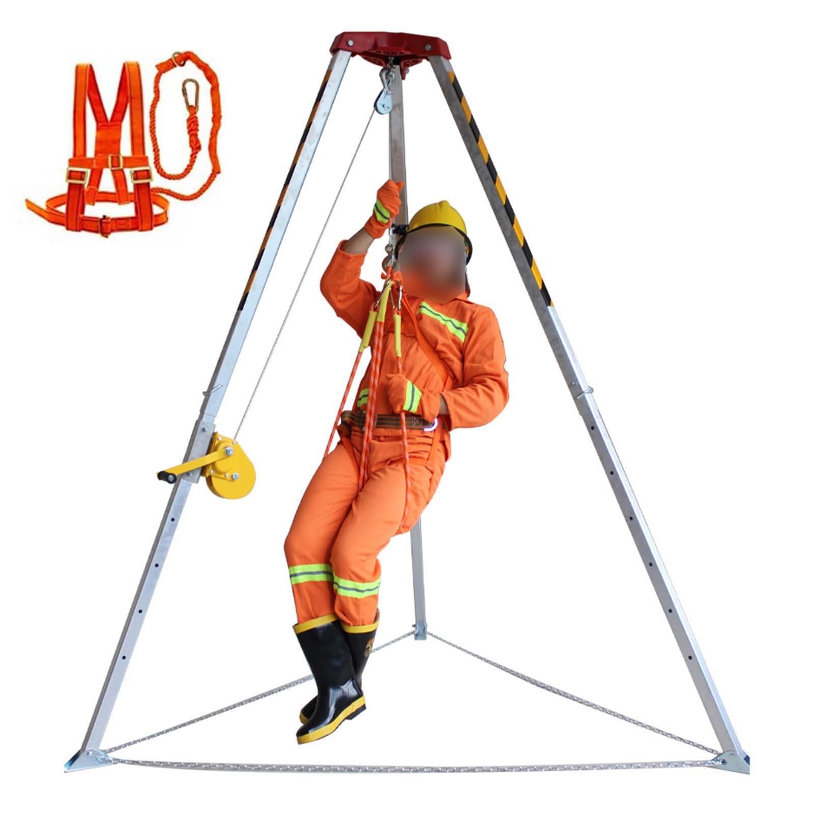 Emergency Rescue Tripod Heavy Duty Alloy Confined Space Tripod Kit 2600 Lbs Load Class Emergency Rescue Tripod with