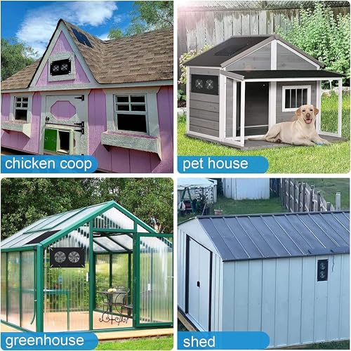 Ventilador de extracción para baño con energía solar, ventilador profesional eficiente para ático, caseta para perros, cobertizo y gallinero, 5 W miniatura 7