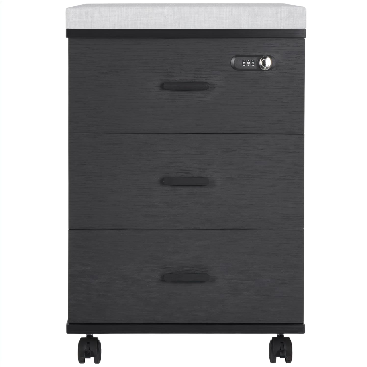 Soohow 3 Drawers Vertical Filing Cabinet,Under Desk Mobile File Cabinet with Lock