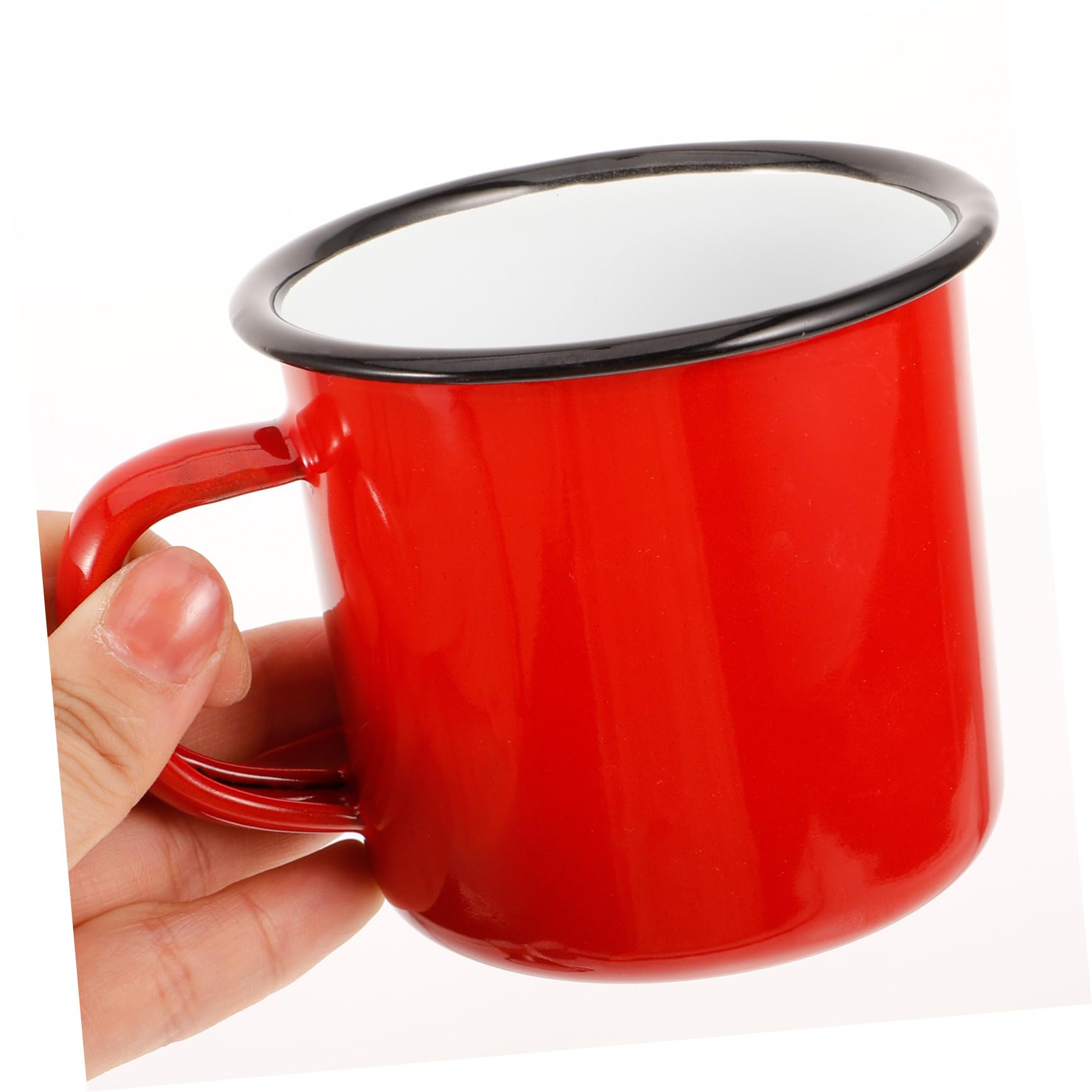 Toyvian 4stücke Emaille Wiederverwendbare Campingbecher für Tee Kaffee Heißgetränke Bruchfest Retro Design