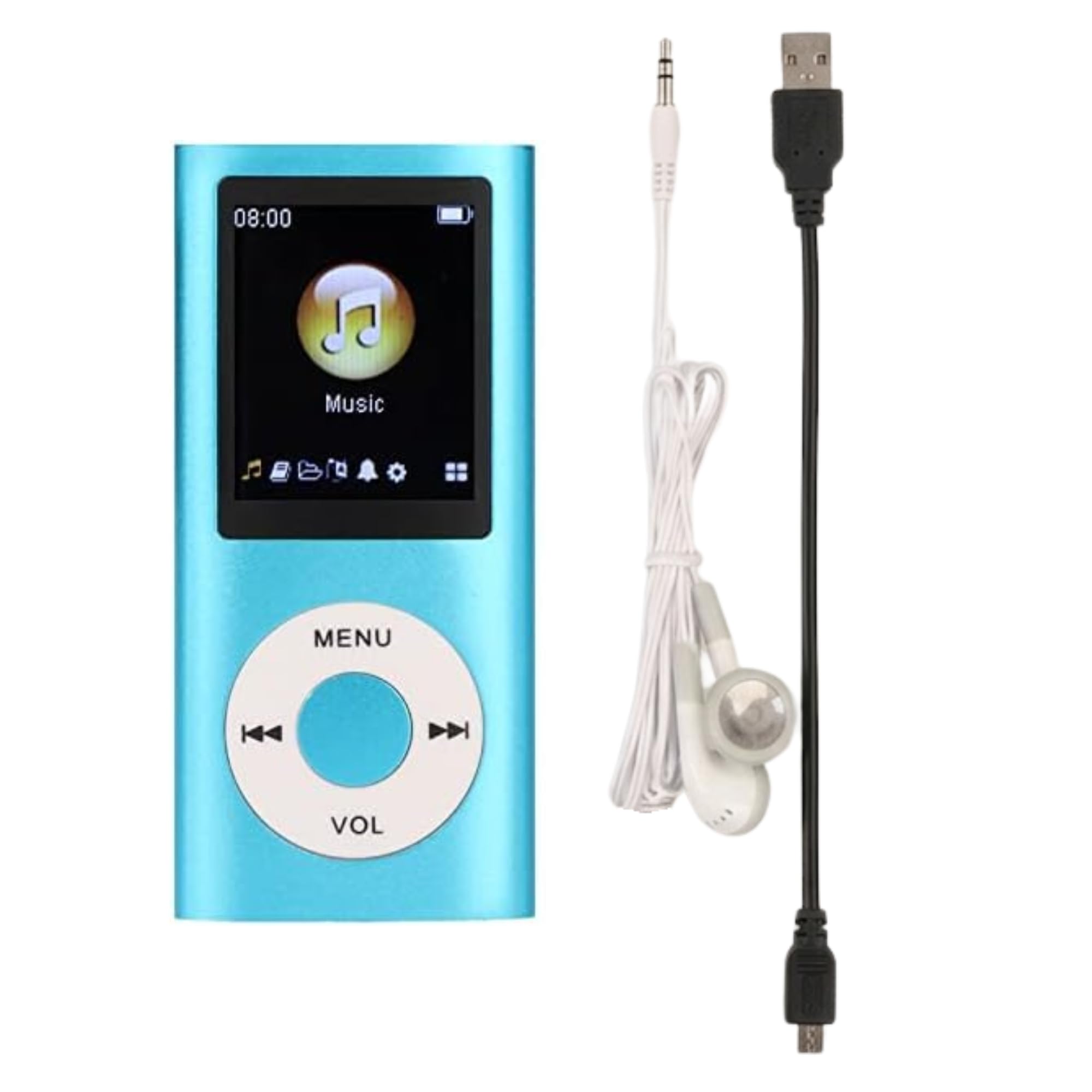 Drumstone TopRated 𝟏𝟓𝐘𝐫 𝐖𝐚𝐫𝐫𝐚𝐧𝐭𝐲 Blue Portable MP3 Player with High-Resolution Display and Superior Sound Quality, Compact Multimedia Device, Memory Card Not Included, MP3 Player-image-16