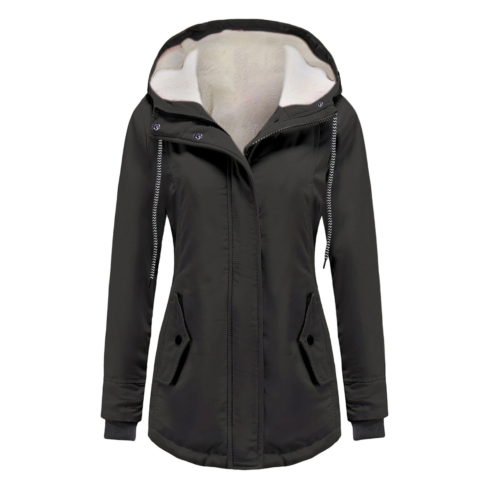 Chaqueta con capucha y forro polar, cortavientos, estilo softshell, ideal para otoño e invierno, cálida y cómoda.