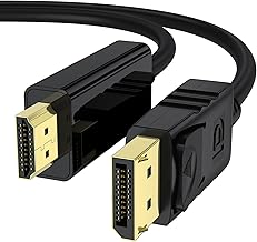 4K Câble DisplayPort vers HDMI 1,8 m - Unidirectionnel DP(Source) vers HDMI(Affichage), 4K@30 Hz/2K@60 Hz 1080p avec taux de rafraîchissement rétrocompatible pour Moniteurs Dell HP et CG AMD NVIDIA