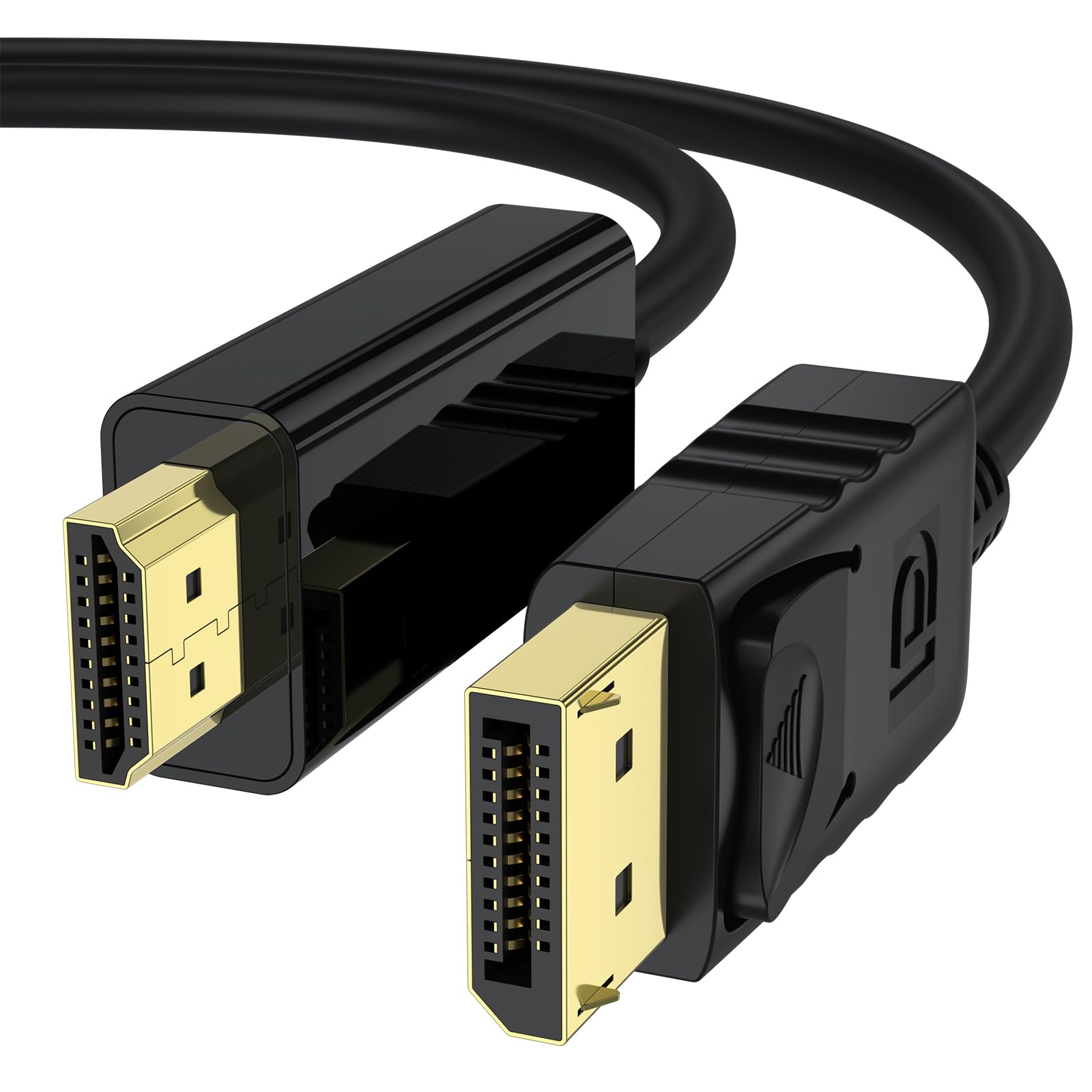 Tobfit 4K Câble DisplayPort vers HDMI 1,8 m - Unidirectionnel DP(Source) vers HDMI(Affichage), 4K@30 Hz/2K@60 Hz 1080p avec taux de rafraîchissement rétrocompatible pour Moniteurs