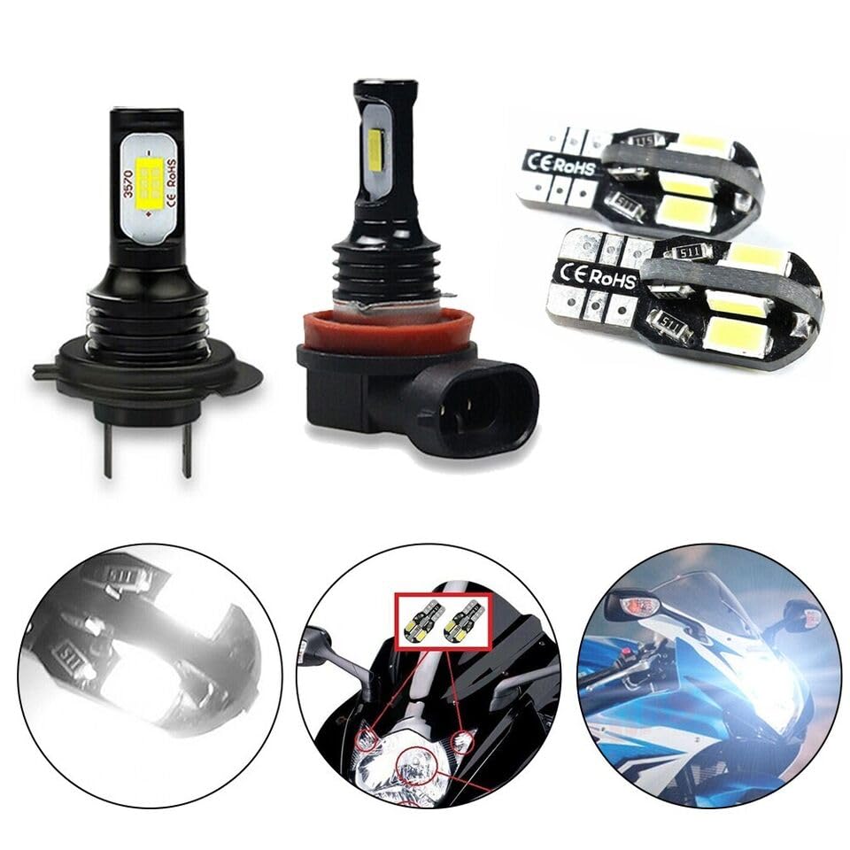 zedreammy Fit for Suzuki 2011-2020 GSXR 6000K LED Headlight Bulbs