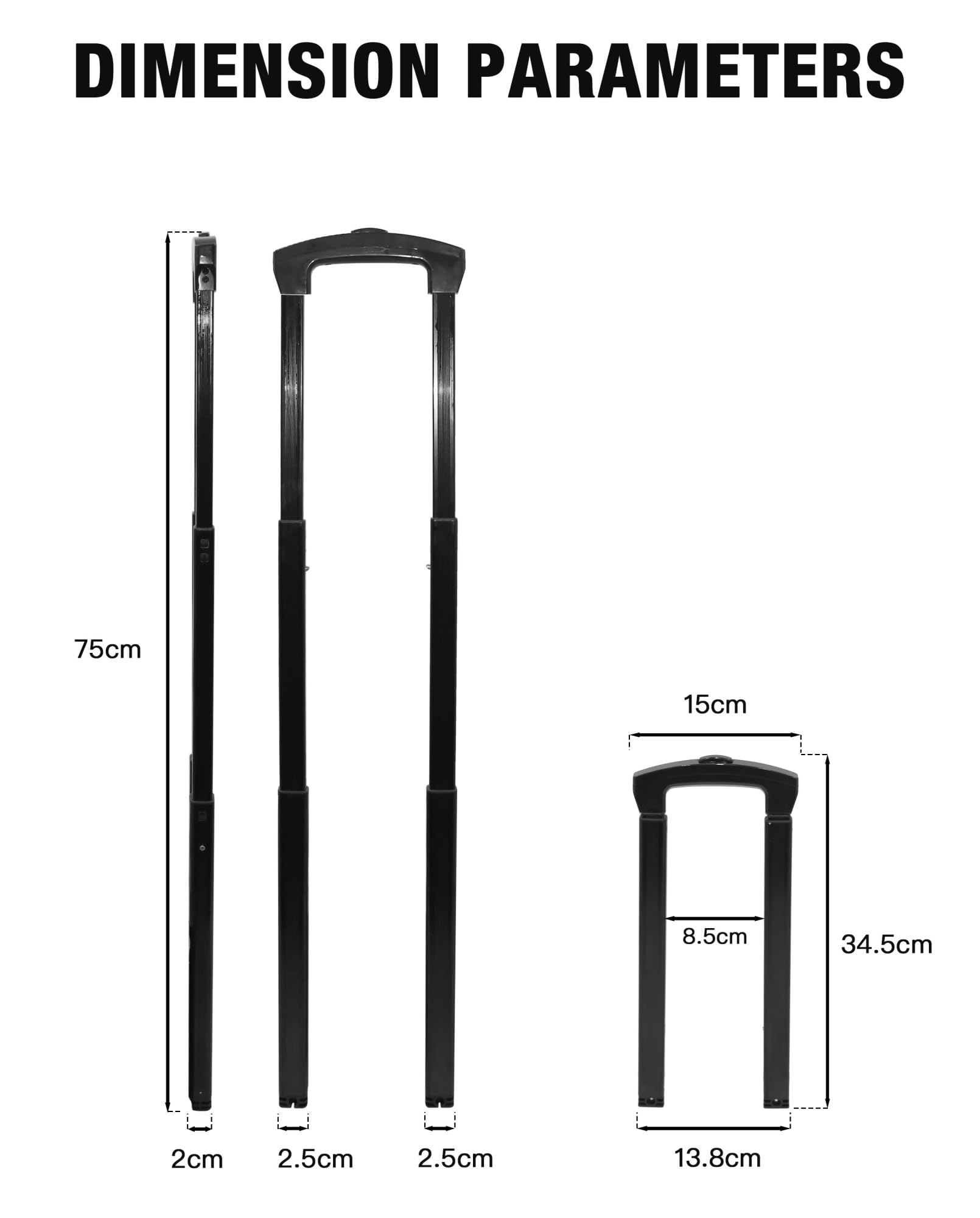 Tige de barre de poignée de traction réglable Compatible avec monocycle électrique INMOTION V8 V8F V8S, Compatible avec les modèles de véhicules