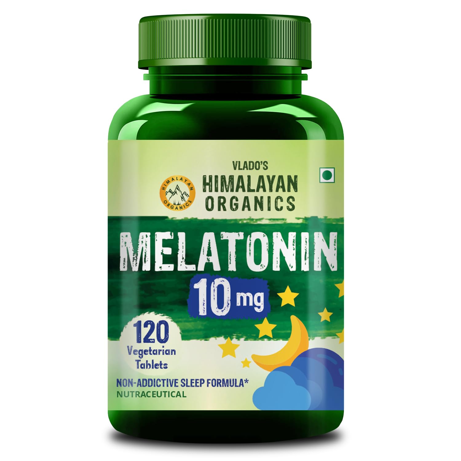 Vlado's Himalayan Organics Melatonin 10 MG Healthy Sleep Cycle | Helps Stress & Anxiety Relief | Improve Concentration | Non-Habit Forming (120 Tablets)