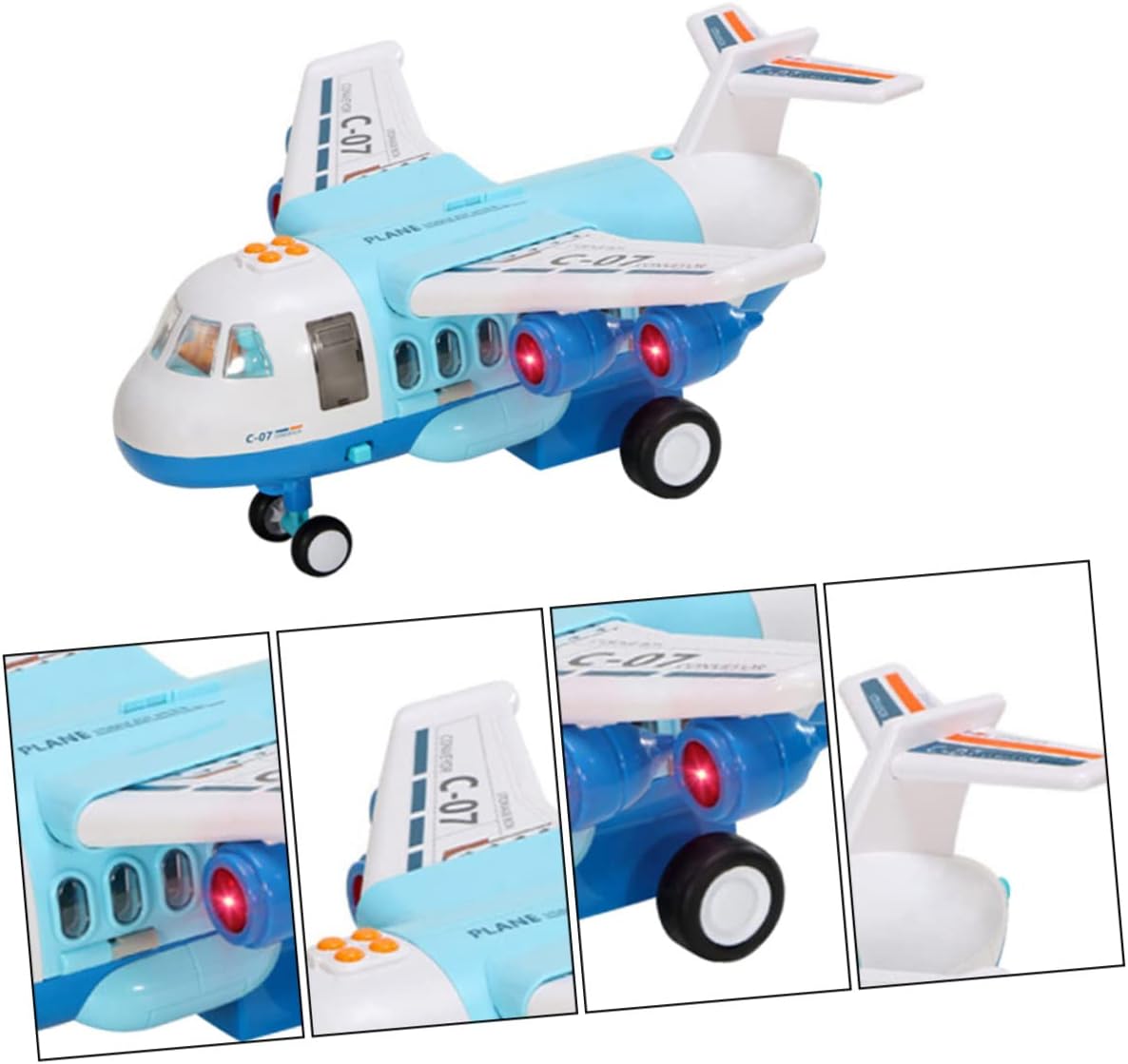 VICASKY 1set Educational Airplane Model Music and Light Features Inertia Function for Boys and Girls Playtime and Learning Activities