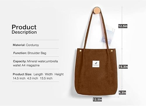 Miniatura 1 de Ndeno Bolsas de mano para mujer, bolsa de hombro de pana con bolsillo interior para trabajo, playa, almuerzo, viajes, compras, bolsos