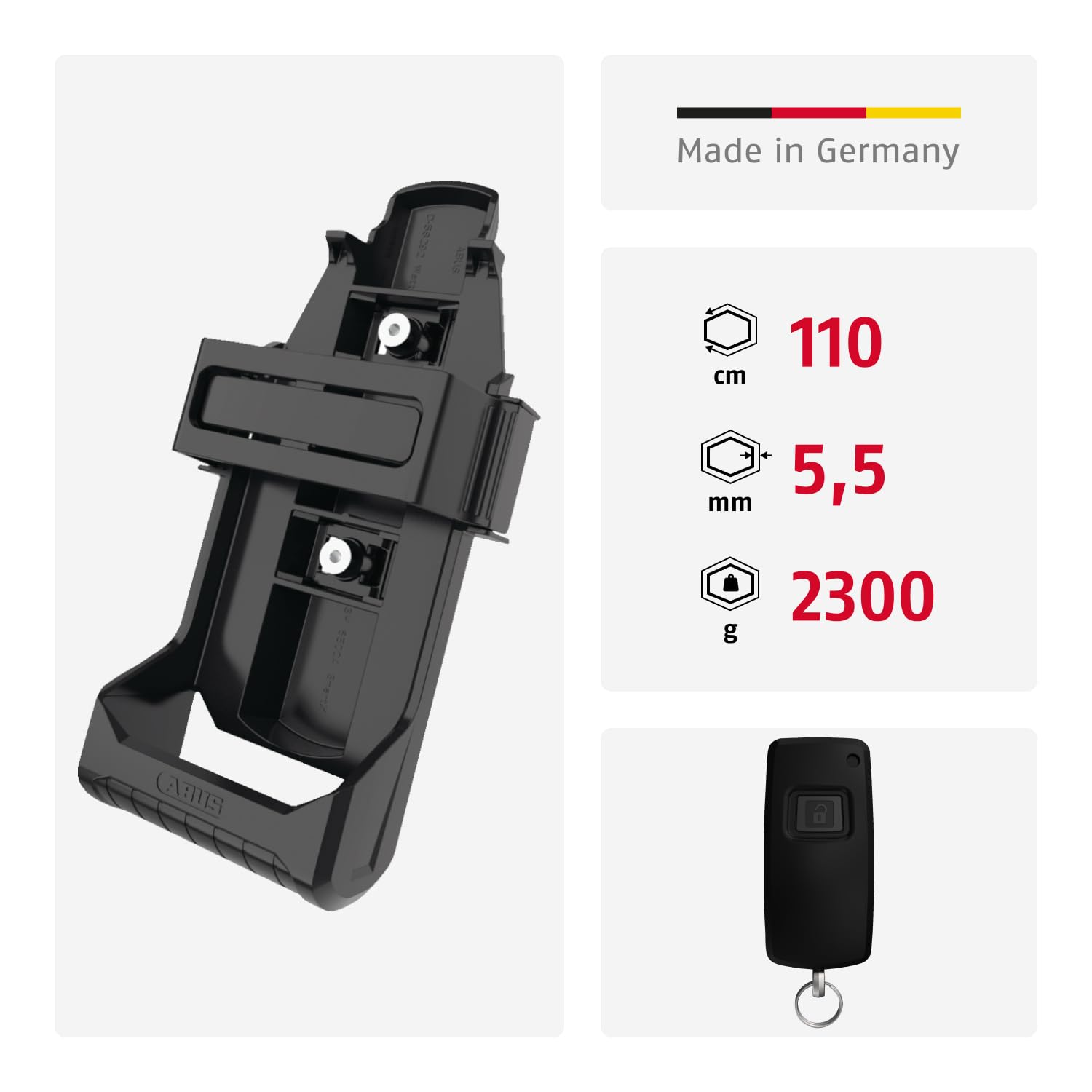 ABUS Lucchetto pieghevole BORDO One™ 6500A - Lucchetto intelligente per bicicletta con allarme - apertura senza chiave tramite smartphone e smartwatch - supporto incluso - livello di sicurezza 15
